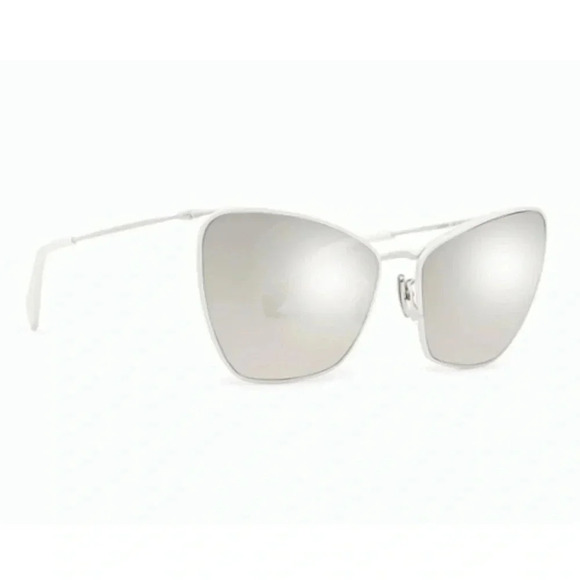 CELINE WHITE SILVER MIRRORED BUTTERFLY SUNGLASSES CL40069U - Picture 5 of 7